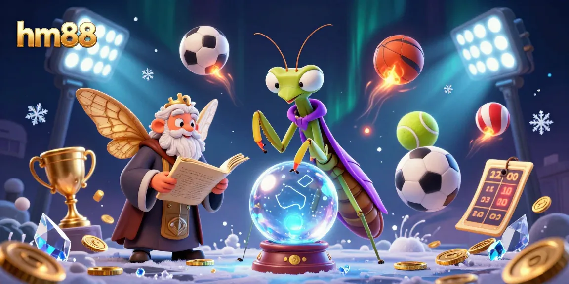 Experience the thrill of hm88 with dynamic sports elements and mystical characters in a vibrant casino scene.