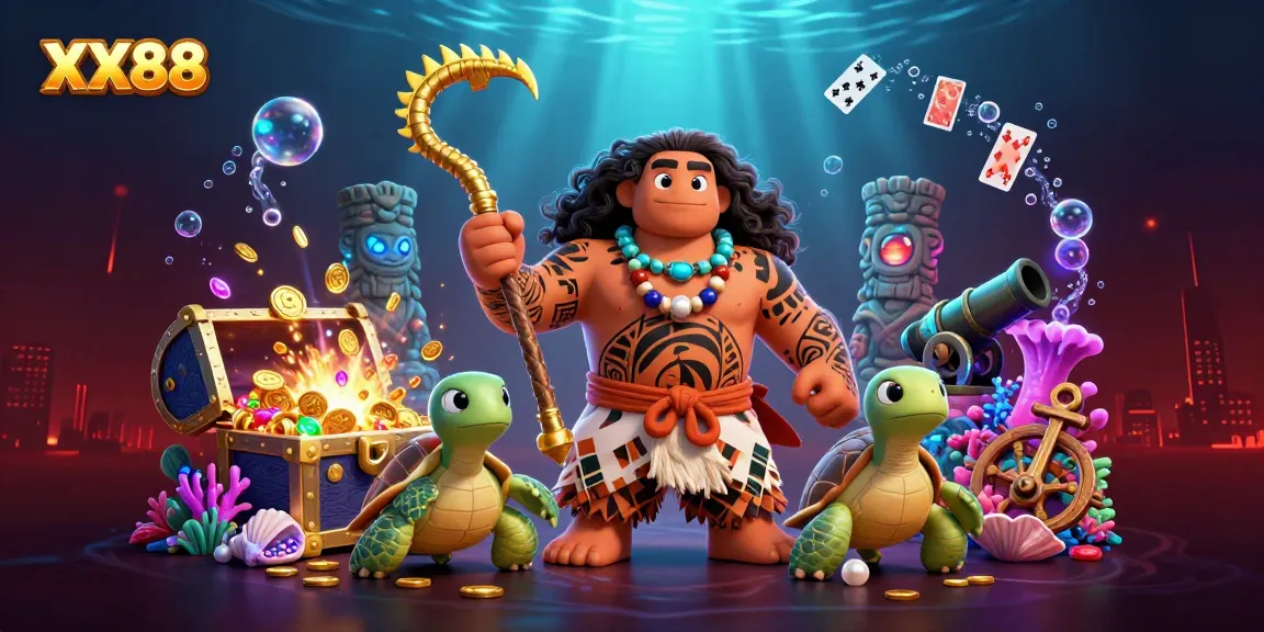 Experience thrilling excitement with XX88 casino's vibrant gaming scene full of action and treasure.